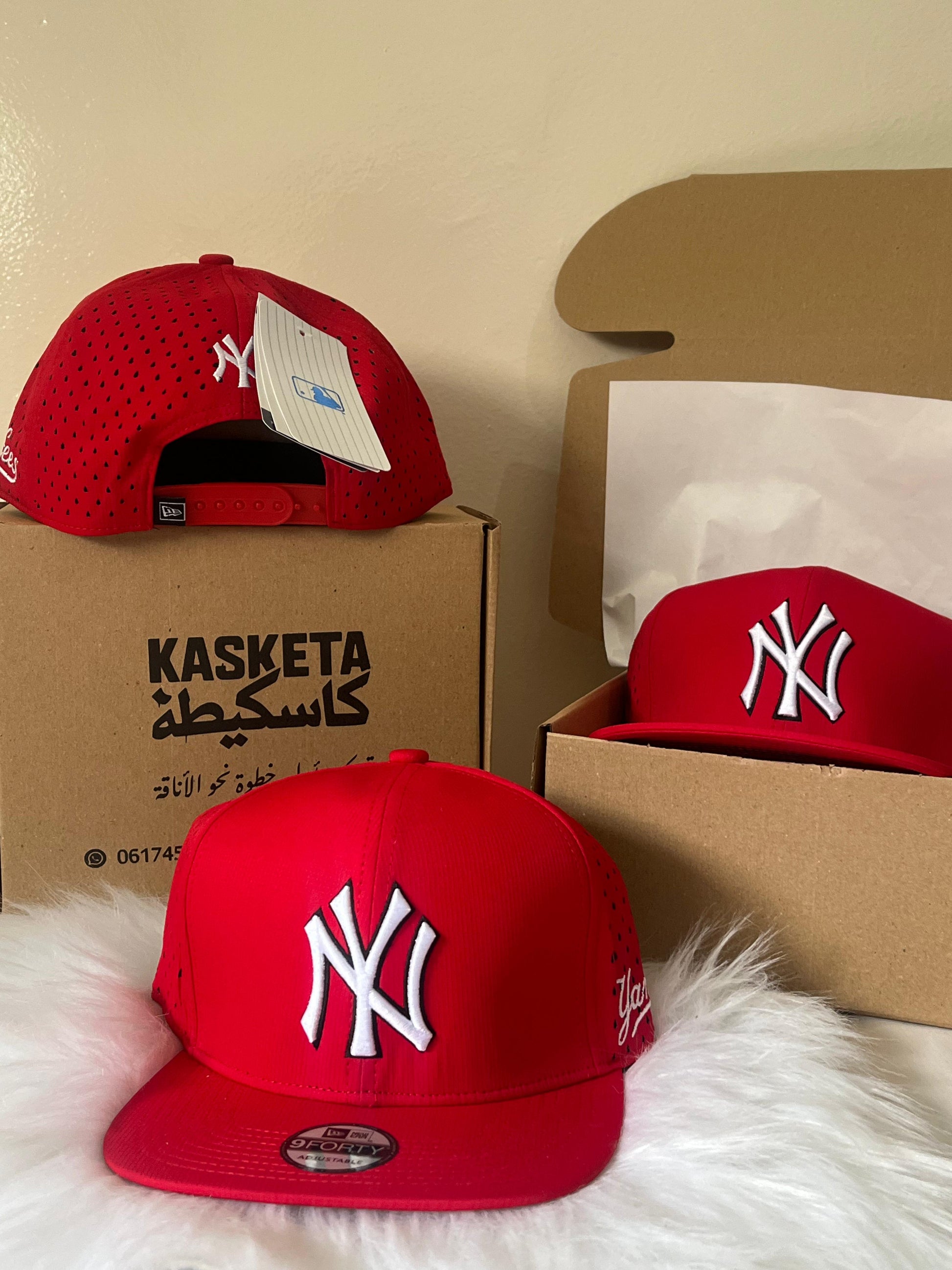 Casquette Plate New York Yankees – Rouge