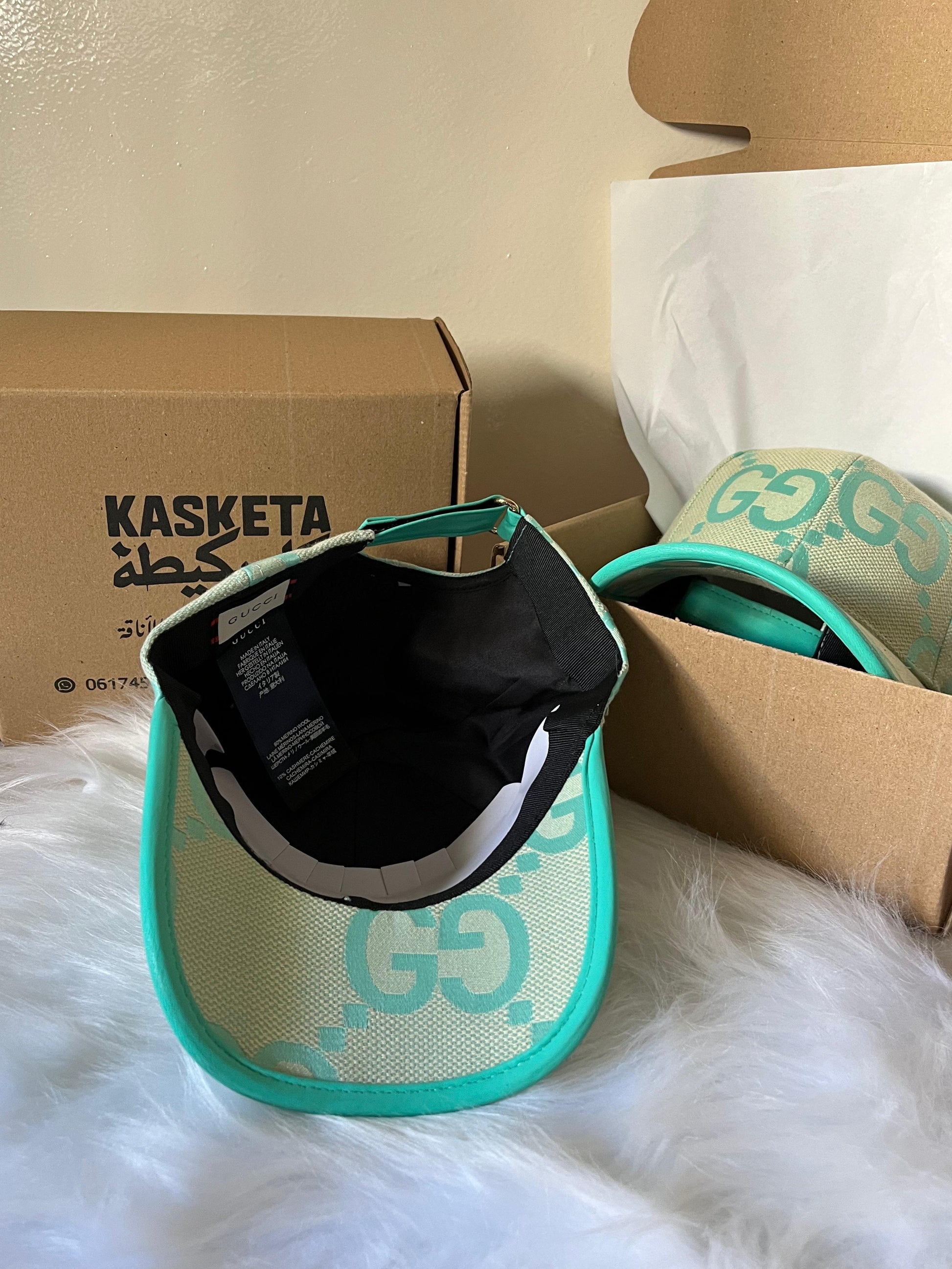 Casquette Gucci Beige & Verte