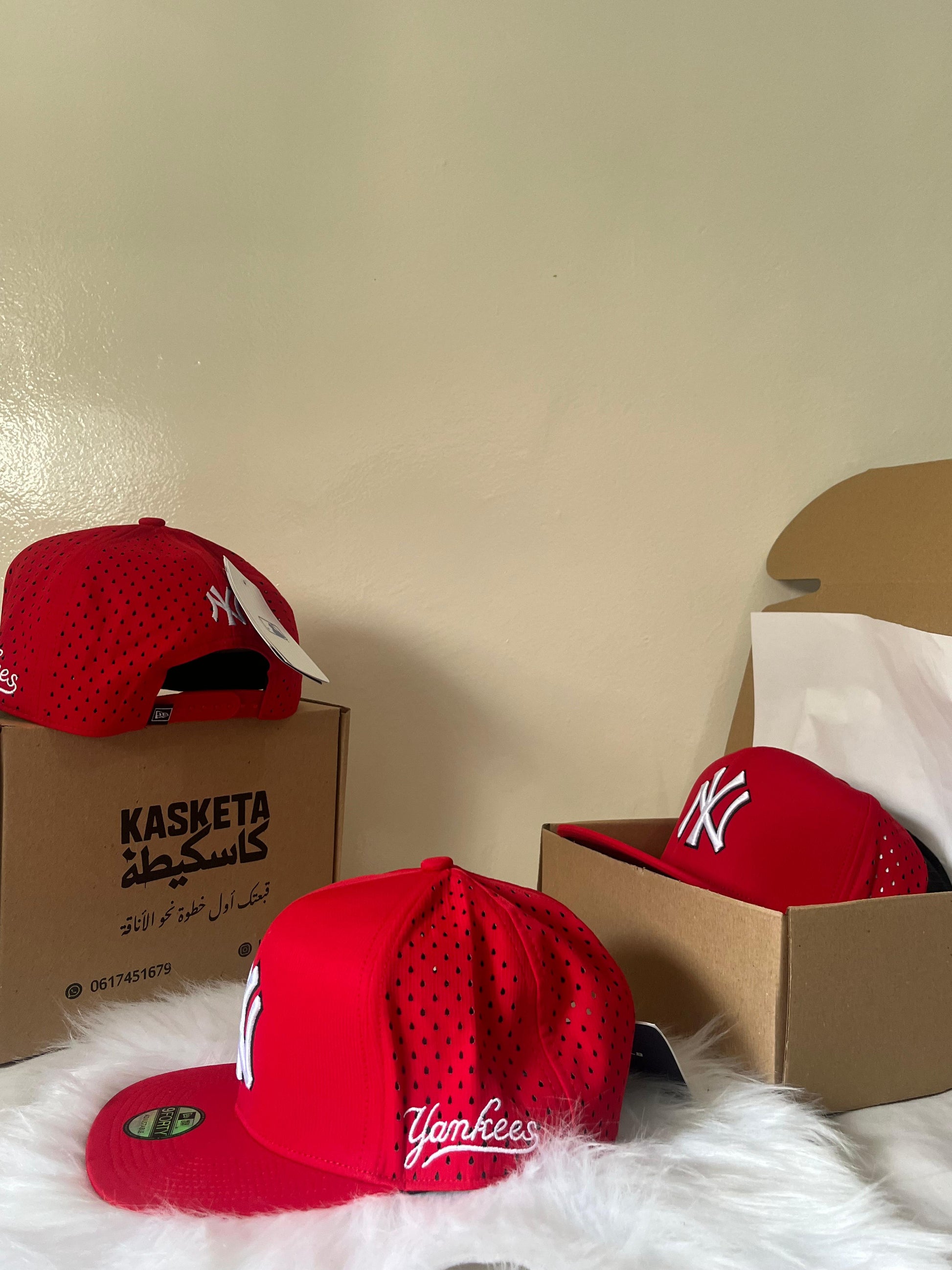 Casquette Plate New York Yankees – Rouge