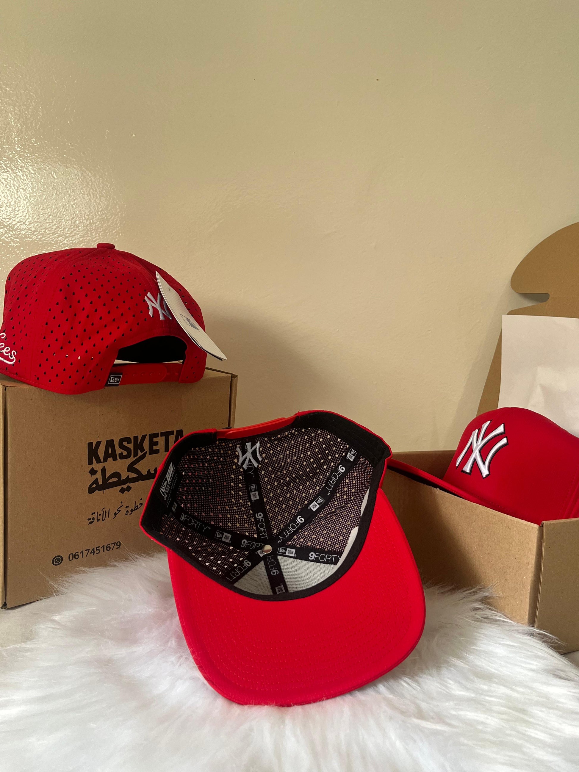 Casquette Plate New York Yankees – Rouge